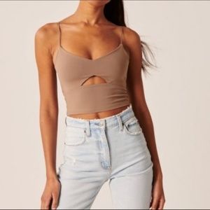 Abercrombie cropped cutout sports bra cami. Medium
